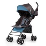 Summer by Ingenuity 3D Mini Convenience Stroller – Lightweight Stroller with Compact Fold, Multi-Position Recline, Canopy with Pop Out Sun Visor – Umbrella Stroller for Travel & More, Blue/Black