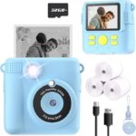 Kids Camera Instant Print, Christmas Birthday Gifts for Kids Age 3-12, Selfie Digital Camera with 1080P Videos,Toddler Portable Travel Camera Toy for 4 5 6 7 8 9 Year Old Boys Girls-Blue