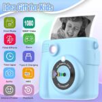 Kids Camera Instant Print, Christmas Birthday Gifts for Kids Age 3-12, Selfie Digital Camera with 1080P Videos,Toddler Portable Travel Camera Toy for 4 5 6 7 8 9 Year Old Boys Girls-Blue