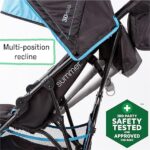 Summer by Ingenuity 3D Mini Convenience Stroller – Lightweight Stroller with Compact Fold, Multi-Position Recline, Canopy with Pop Out Sun Visor – Umbrella Stroller for Travel & More, Blue/Black