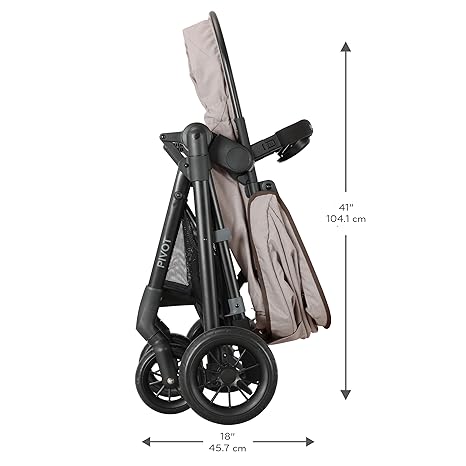 Evenflo Pivot Modular Travel System with LiteMax Infant Car Seat with Anti-Rebound Bar (Desert Tan)