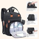 BabbleRoo Diaper Bag Backpack - Baby Essentials Travel Tote - Multi Function Waterproof Diaper Bag, Travel Essentials Baby Bag with Changing Pad, Stroller Straps & Pacifier Case - Unisex, Black