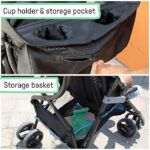 Summer by Ingenuity 3D Mini Convenience Stroller – Lightweight Stroller with Compact Fold, Multi-Position Recline, Canopy with Pop Out Sun Visor – Umbrella Stroller for Travel & More, Blue/Black