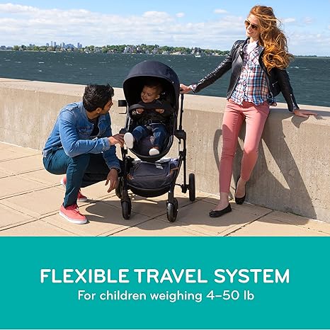 Evenflo Pivot Modular Travel System with LiteMax Infant Car Seat with Anti-Rebound Bar (Casual Gray)