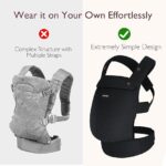 Momcozy Baby Carrier - Ergonomic, Cozy and Lightweight Carrier for 7-44lbs, Effortless to Put On, Ideal for Hands-Free Parenting, Enhanced Lumbar Support, Purehug for Infant to Toddler, Black