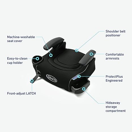 Graco® TurboBooster® LX Backless Booster with Affix Latch | Backless Booster Seat for Big Kids Transitioning to Vehicle Seat Belt (Rio)