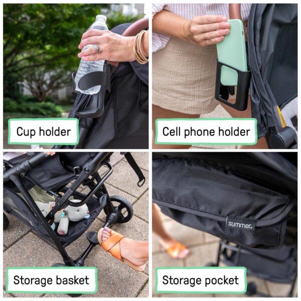 Ingenuity 3Dquickclose CS+ Compact Fold Stroller – Lightweight Stroller with Oversized Canopy, Extra-Large Storage and Compact Fold