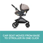 Evenflo Pivot Modular Travel System with LiteMax Infant Car Seat with Anti-Rebound Bar (Desert Tan)